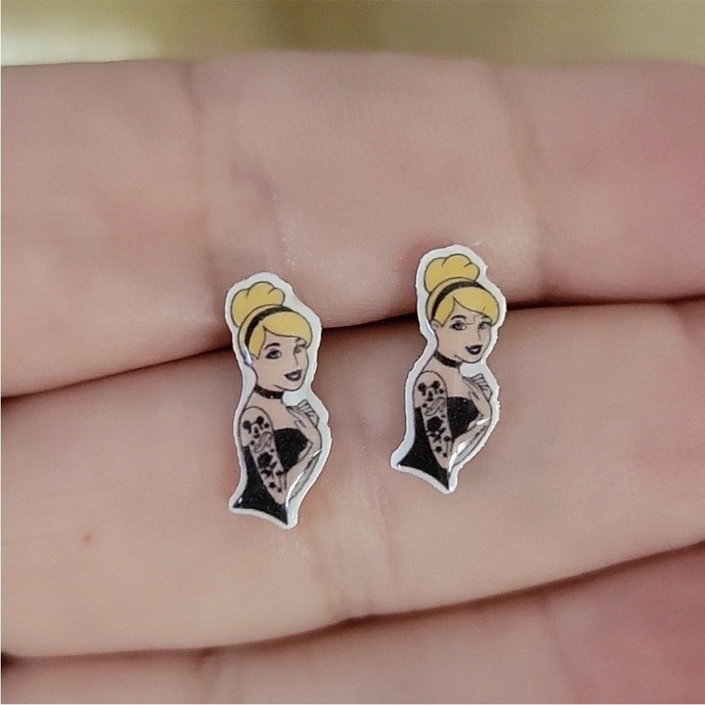 Disney Cinderella Goth Princess Stud Earrings